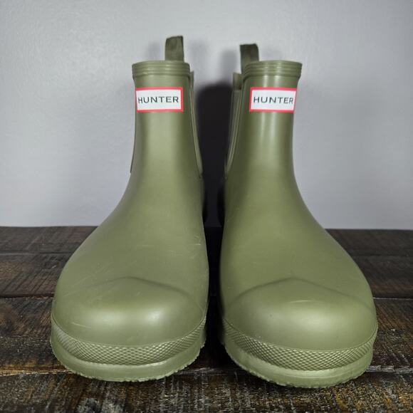 Hunter Original Chelsea Womens Size 11 Rain Boots Short Waterproof Green Matte - Picture 3 of 11
